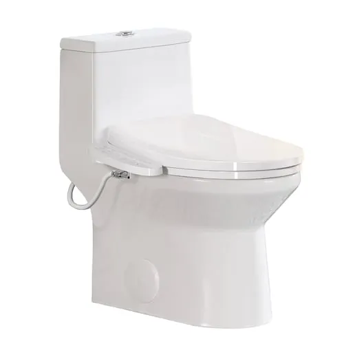 ADA Chair Height Elongated Bidet Toilet Combo Dual Flush 1.06/1.59 GPF in White with Electric Bidet Seat, Warm Air Dryer