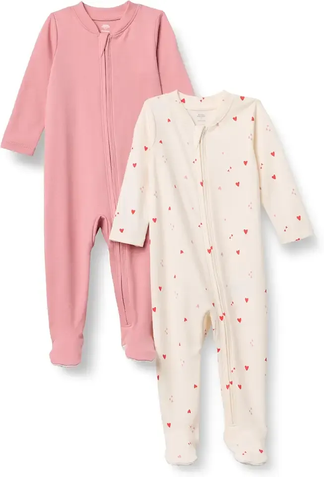 x Sofia Grainge Unisex Babies' Cotton Footed Sleep and Play One-piece Bodysuit, Pack of 2