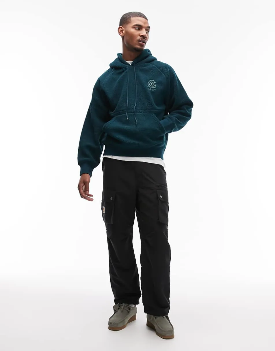 Carhartt WIP helix fleece oversized pullover hoodie in dark green
