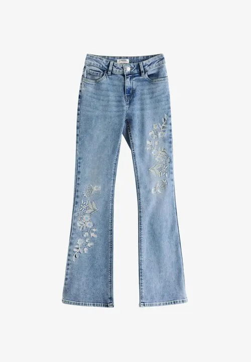 FREJA EMBROIDERED LEG - Jeans bootcut - light denim
