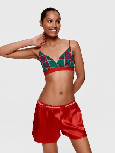 Red Chic Satin Boxed Mid Short