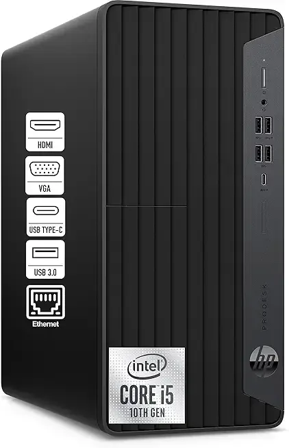 HP Desktop Computer Tower PC, Intel i5-10400F, (32GB DDR4 RAM, 1TB PCIe SSD), WiFi Adapter, Keyboard & Mouse Included, Slience Design for Home use& Student Daily Study, Windows 11 Pro, Jet Black