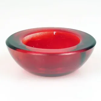 Boston Living Round Glass Tealight Holder 7.5cm Red