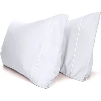 LuxClub 2 PC White King Performance Microfiber Solid Pillowcase Set