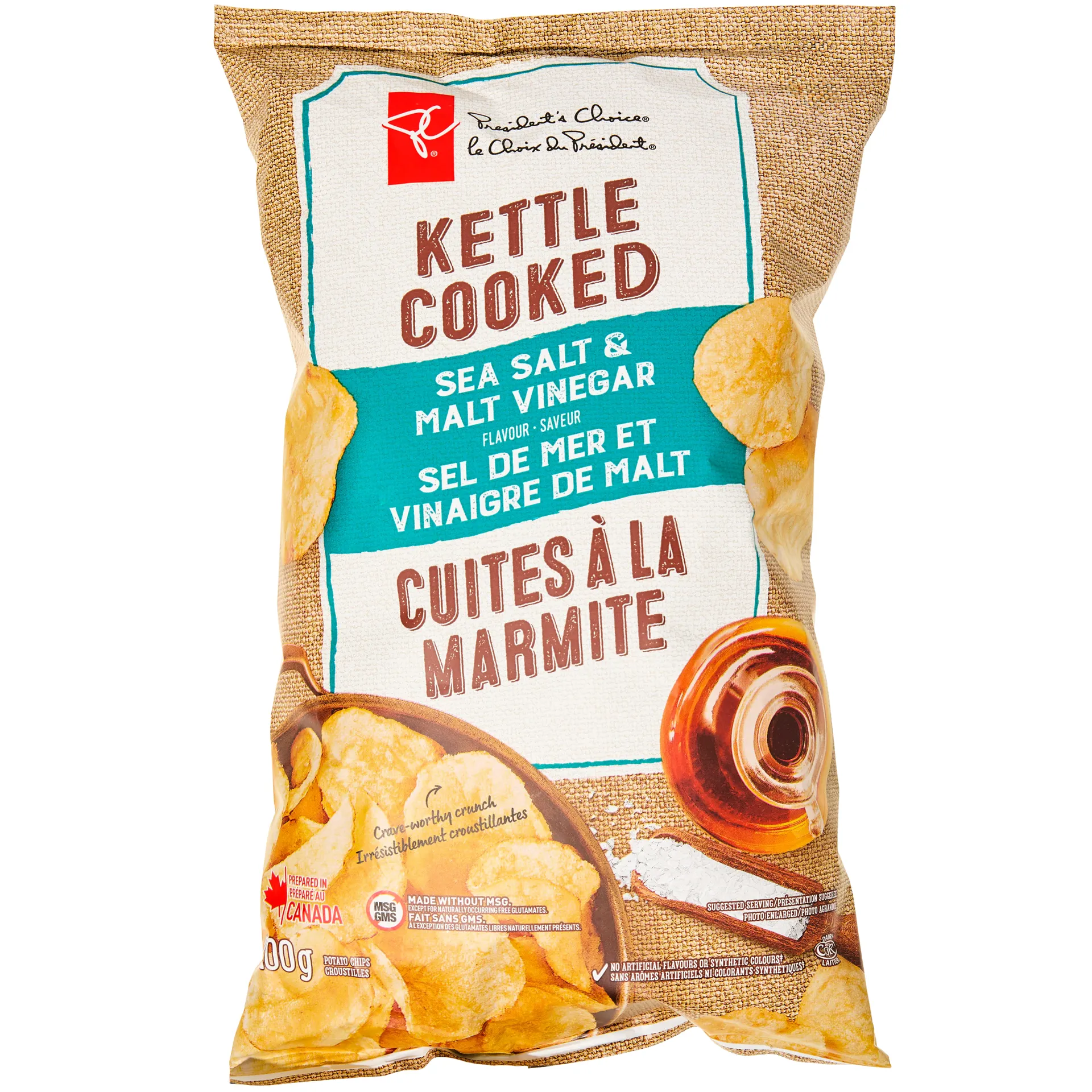 Sea Salt and Malt Vinegar Flavour Kettle Cooked Potato Chips