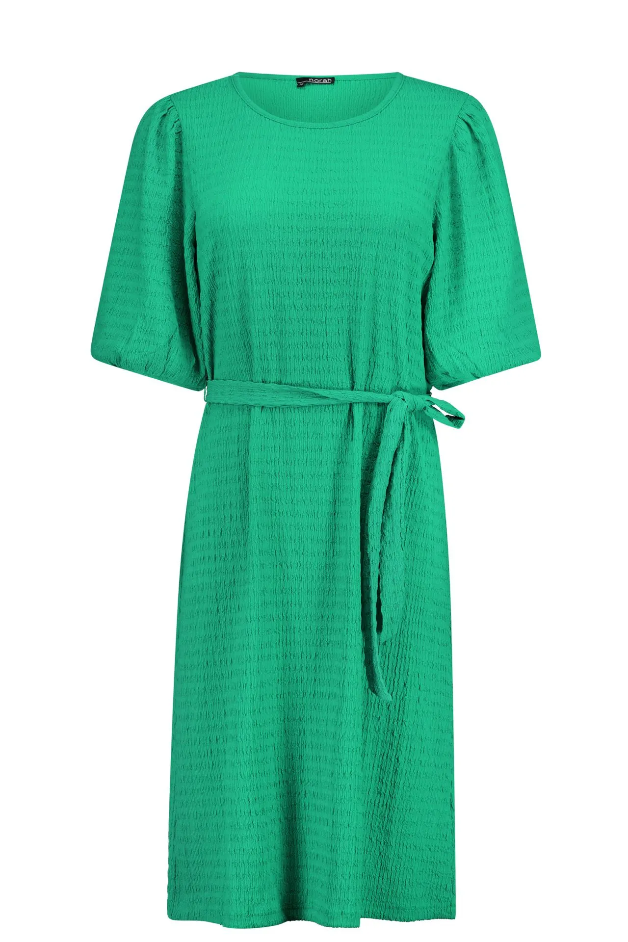Groene midi jurk met ceintuur