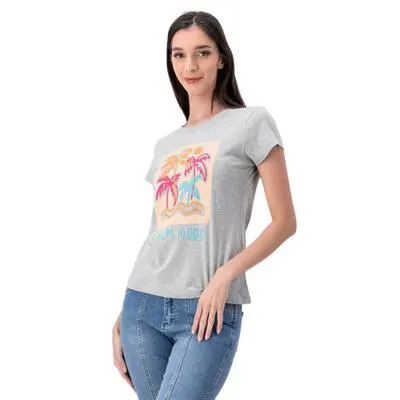 Playera Mxstaza Mujer Manga corta Diseño Palmeras