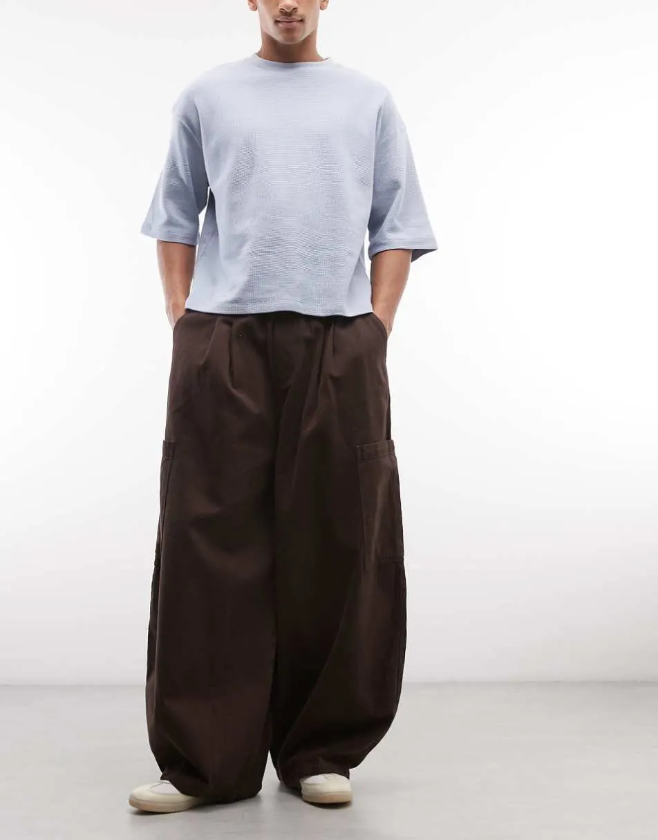 COLLUSION cargo trouser in brown