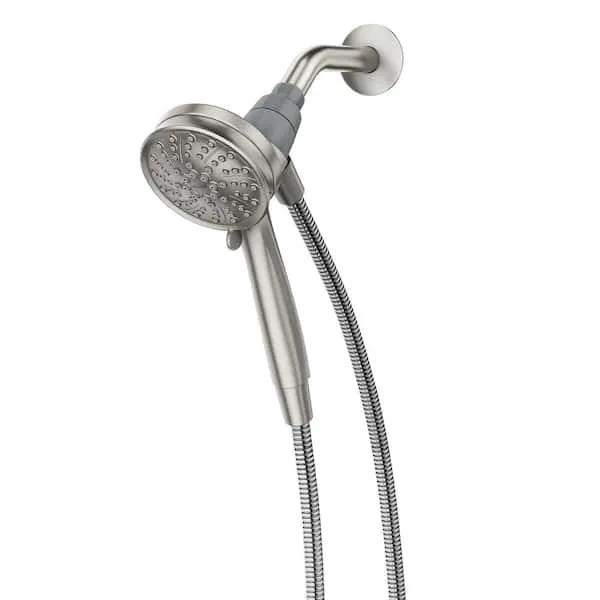 Attract with Magnetix 6-Spray Single Wall Mount 3.75 in. Handheld Adjustable Shower Head in Spot Resist Brushed Nickel