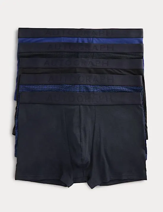 5er-Pack Hüftslips aus Supima®-Baumwolle und Modal mit geometrischen Mustern