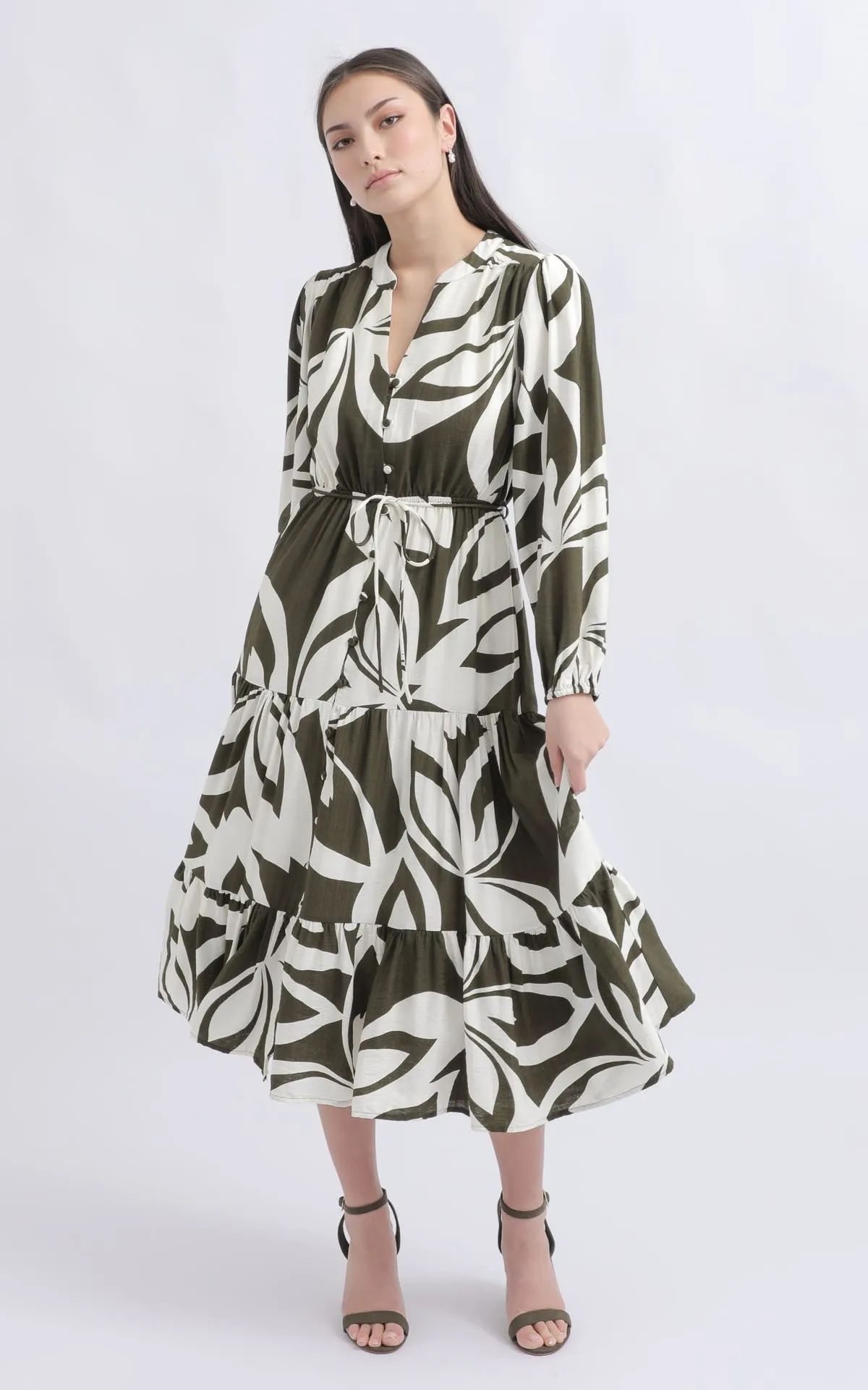 Voile Button Front Shirt Dress