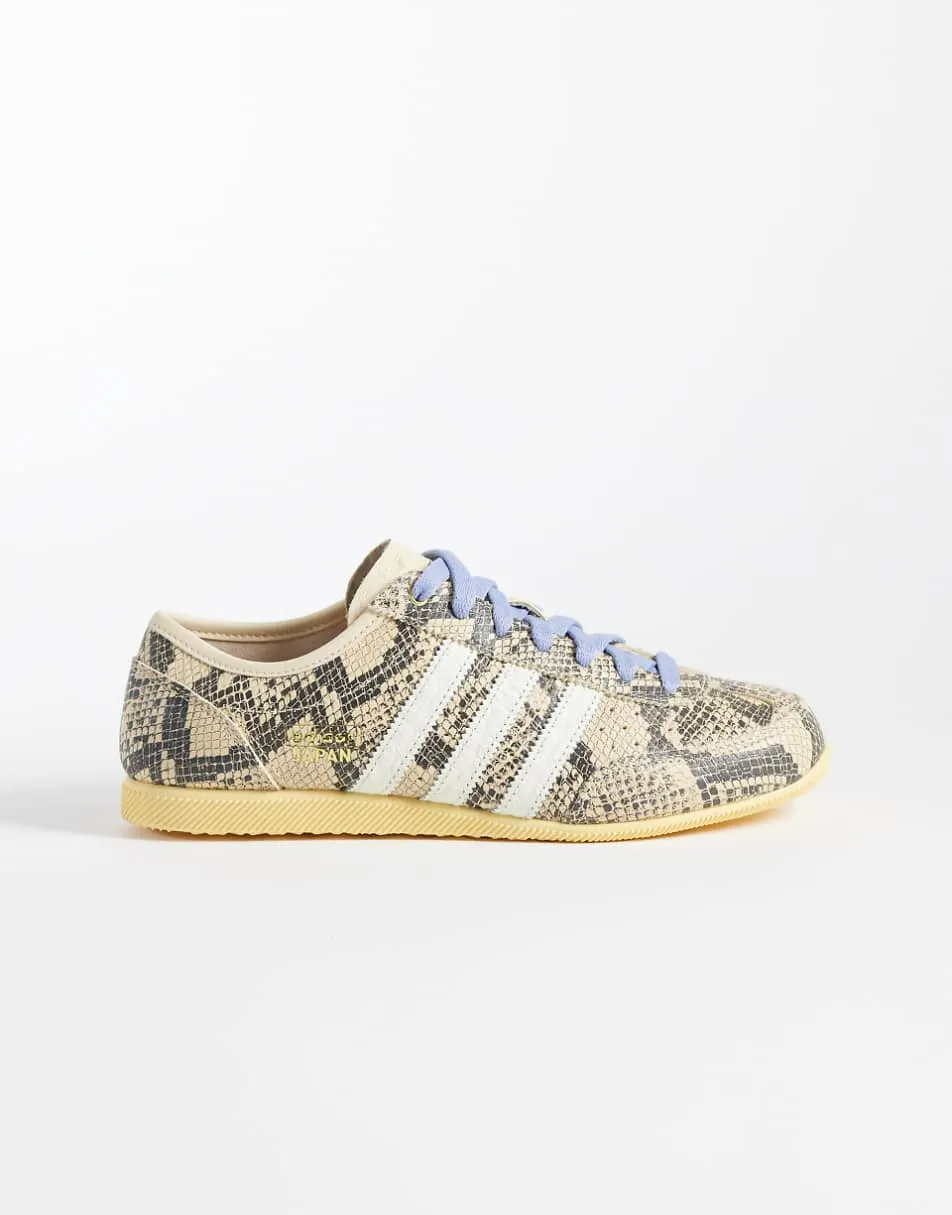adidas Originals Japan decon trainers in beige snake print