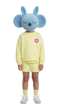 SWEATSHIRT AND RUBBERISED FLOWER BERMUDA SHORTS SET