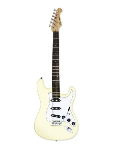 ARIA STG-003SPL ST-SYLE ELECTRIC GUITAR - RW - VINTAGE WHITE WITH BLACK PICKUPS
