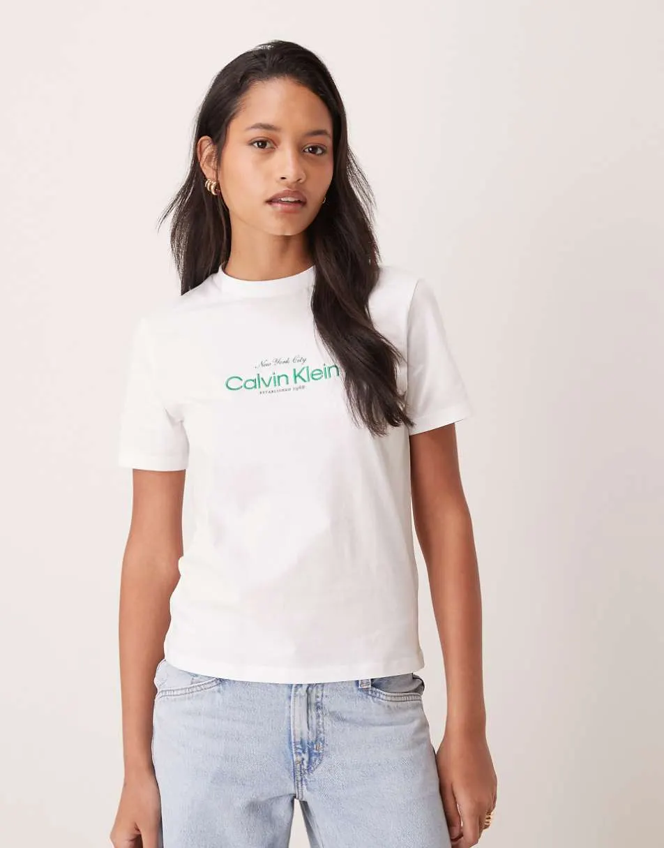 Calvin Klein Jeans classic logo t-shirt in white