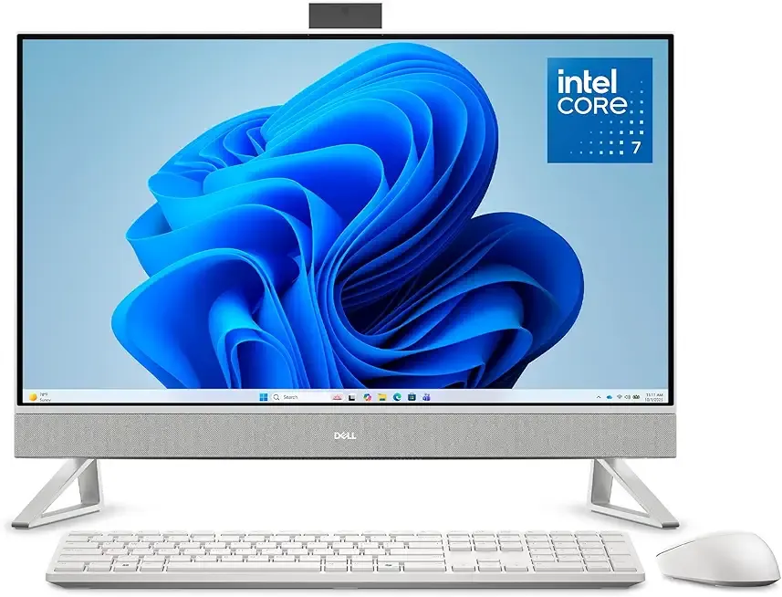 Dell 27 All-in-One Desktop, FHD, Intel Core 7 150U, 32GB, Windows 11 Home | Intel Graphics, 1TB SSD, Wi‑Fi 6E, Bluetooth, Keyboard & Mouse, Stereo Speakers, McAfee+ Premium Trial, EC27250