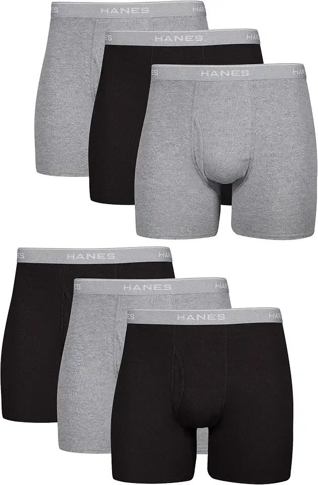 mens Underwear Boxer Briefs Pack, Cool & Breathable Cotton Moisture-wicking Underwear for Men, No Ride Up