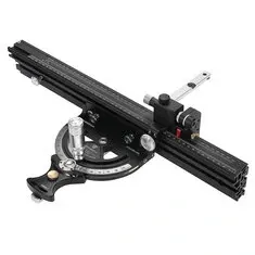 HONGDUI HD-MG21 Precision Miter Gauge For Table Saw With Extended Fence And 0.02mm Micro Adjustable Flip Stop Router Table Precision Angle Setting