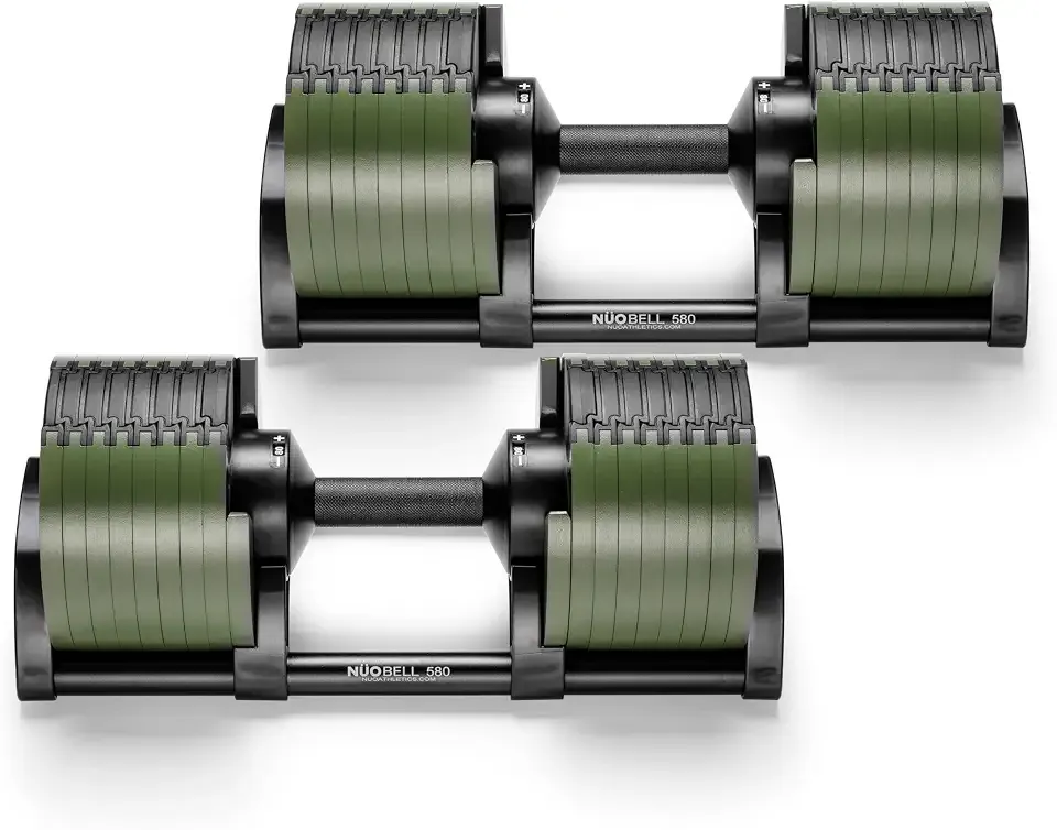 NÜOBELL® Adjustable Dumbbell Set, 5-50 LB or 5-80 LB, Easy Twist 2024-25 Model, All-In-One Weights Set (Pair) for Home, Original Manufacturer