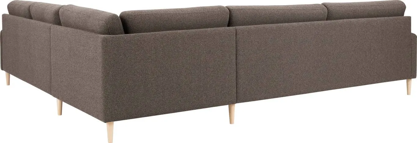 Sone høy hjørnesofa Modulsofa. 3 seter + stort hjørne + 2,5 seter i stoff Taffie Thule, armlene J5.