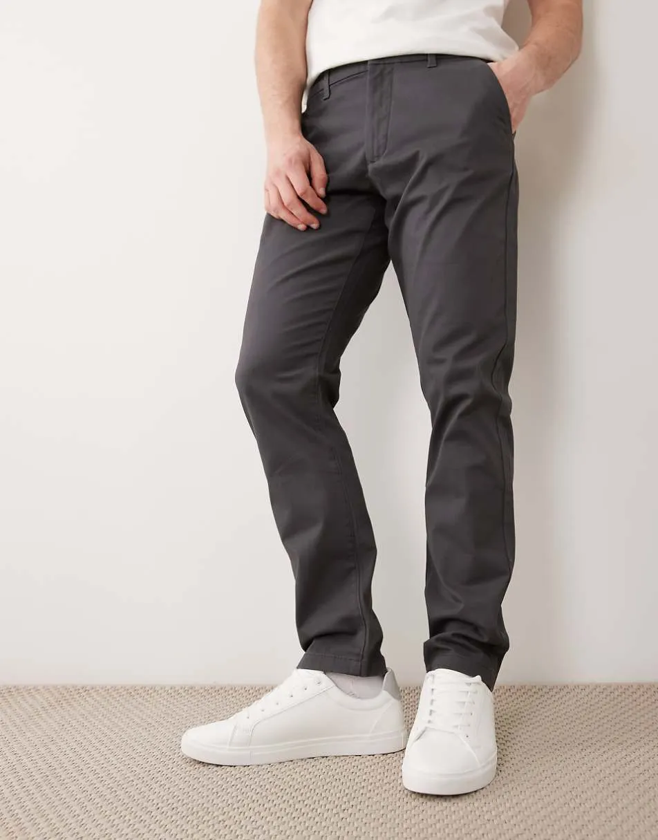 ASOS DESIGN slim chinos in grey