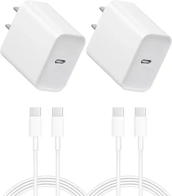 i Phone 17/16/15 Fast Charger,2 Pack Type C Wall Charger Block with 4FT Cable for iPhone 17/16/15 Pro Max,AirPods Pro,iPad Pro