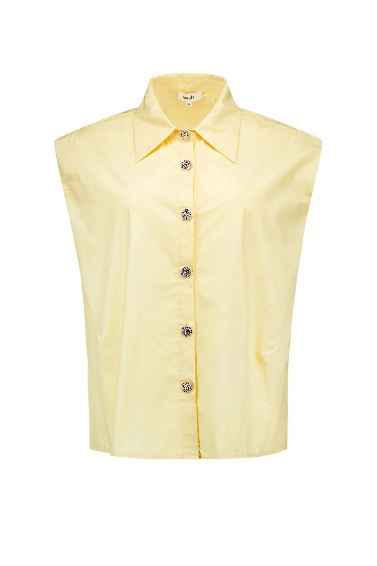 Lichtgele mouwloze blouse