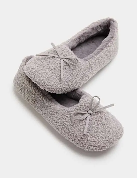 Borg Ballerina Slippers