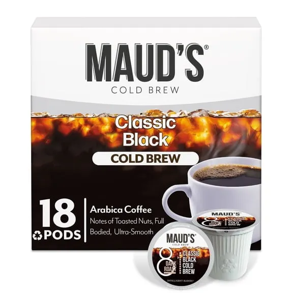 Maud's Cold Brew Dark Roast Coffee Pods, 18 ct, Single Serve Pods – 100% Arabica Coffee, Compatible with Keurig K Cups Maker $14.45