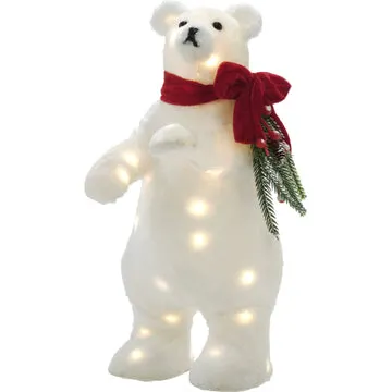 Orso Polare Luminoso 40 Led Bianco Caldo h40 cm