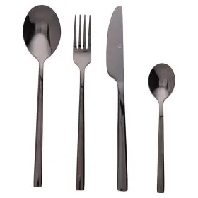 Set 24 posate in acciaio inox, nero lucido, Stylo