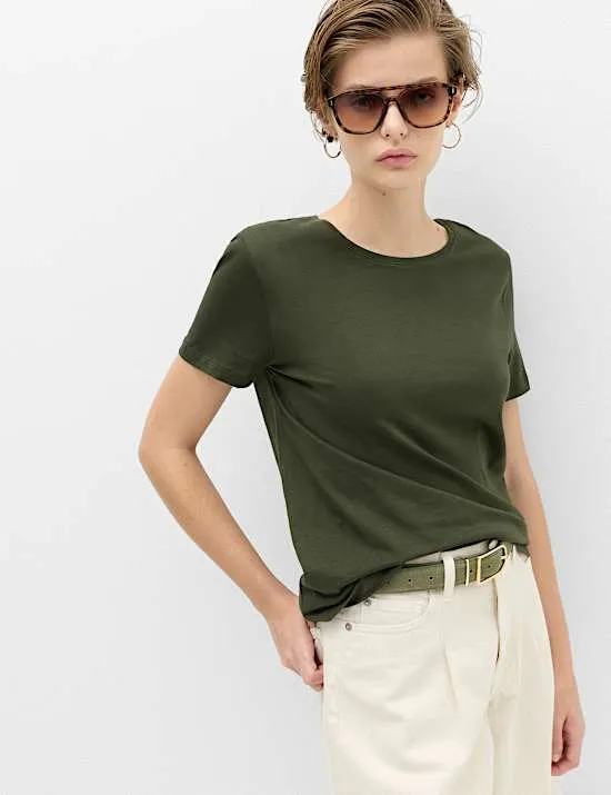 T-Shirt aus reiner Baumwolle mit Rundhalsausschnitt