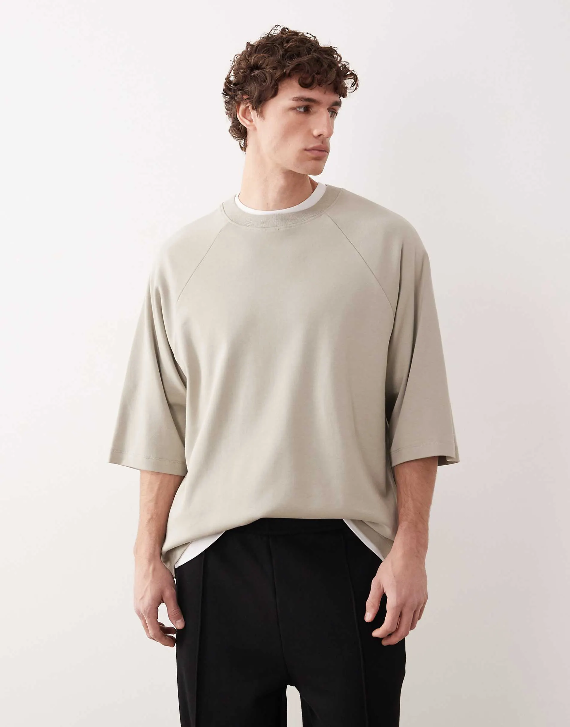 ASOS COLLECTIVE super heavyweight super oversized raglan t-shirt in green