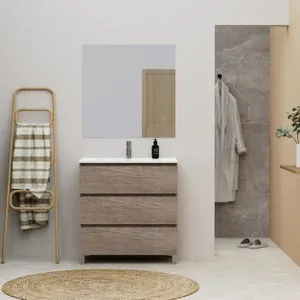 Mueble de baño con lavabo Sara roble 80x46 cm