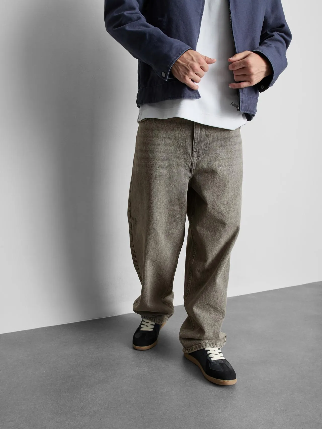 Jean large taille mi-haute