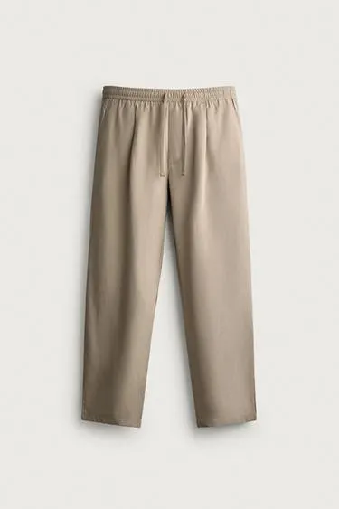 100% LYOCELL RELAXED FIT TROUSERS