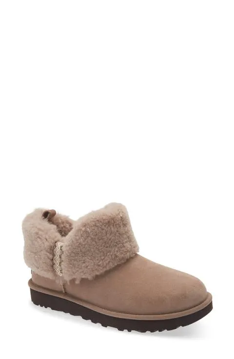 Ultra Mini Braid Genuine Shearling Bootie