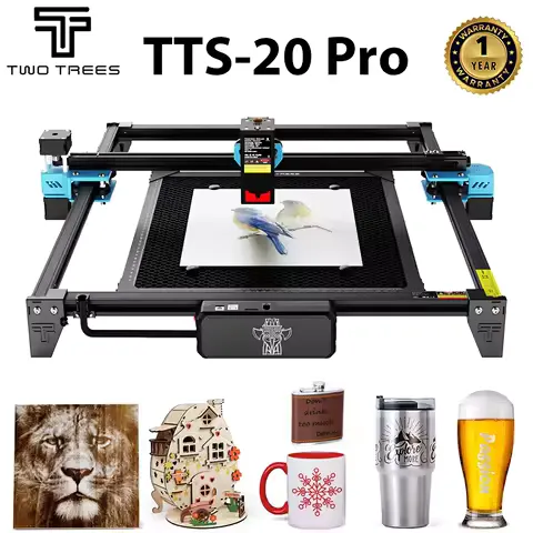 Twotrees TTS-20 Pro Metal Laser Engraving Machine WiFi Offline Control 20W Blue Light CNC Cutting Machine Laser Marking Machine