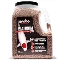 Blue Ridge Koi Fish Food 4.5lb - Koi Food 3/16” Platinum Pro Formula Goldfish Food, Premium Fish Food for Ponds, Ponds Fish Food, Floating Pond Pellet