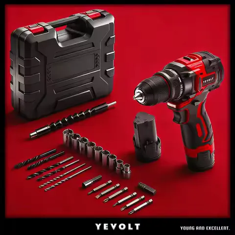 YEVOLT 12V Brushless Electric Cordless Drill Driver 2-Speed Electric Drill Compact Power Drill for Home DIY & Woodworking