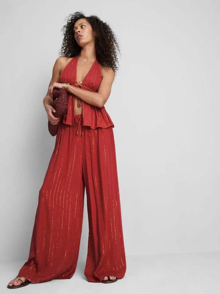 Pantaloni larghi luccicanti Paula Echevarría