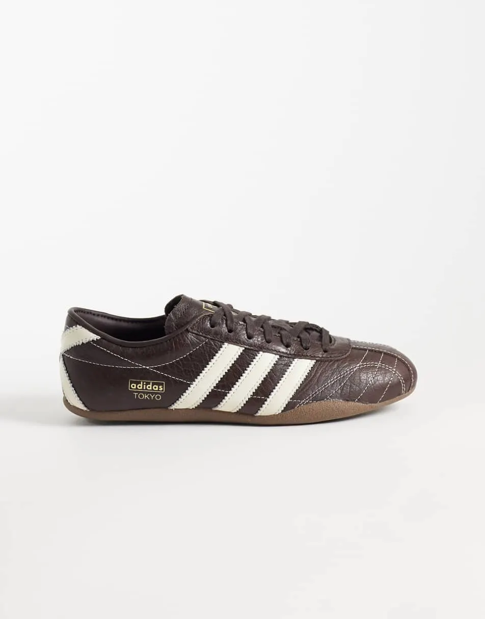 adidas Originals Tokyo trainers in brown with white stitching