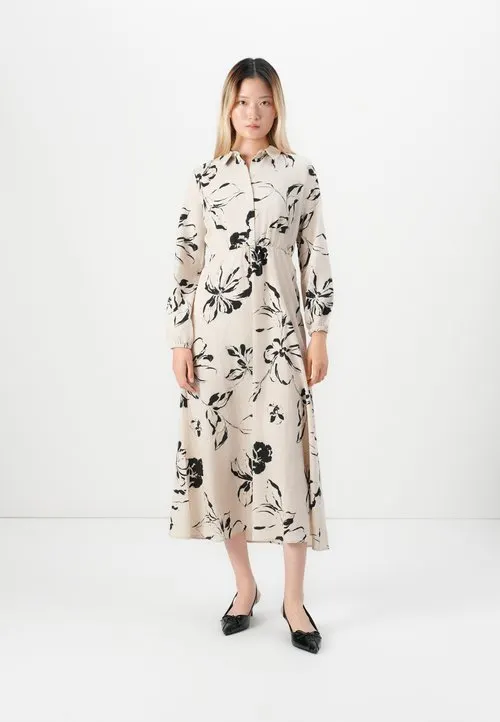 VMGINAS BETINE SHIRT DRESS WVN - Skjortekjole - pumice stone