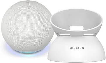 Echo Dot (5th Gen) Glacier White with Battery Base