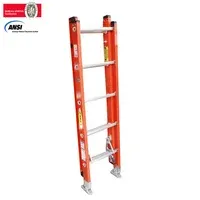 Escalera Certificada 1.50 a 3 m 10 P Extensión Dieléctrica Fibra de Vidrio 136 kg