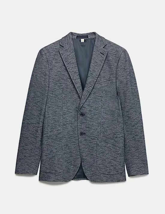 Auf Figur geschnittener Blazer mit Stretchanteil und Strukturmuster