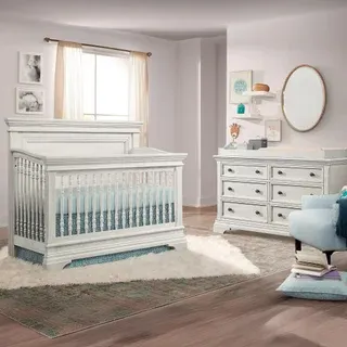 Imagio Baby Ashley 2-piece Crib Set, Brushed White