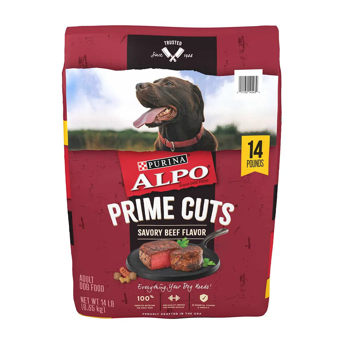 Purina Alpo Prime Cuts Savory Beef Flavor Adult Dry Dog Food, 14 lb