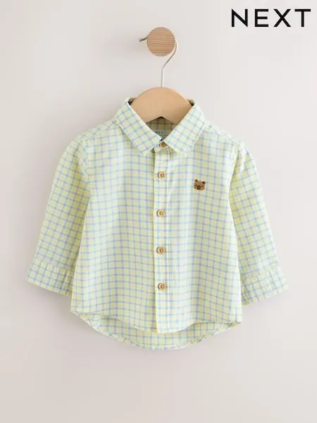 Yellow Gingham Character Long Sleeve Long Sleeve Oxford Shirt (3mths-7yrs)