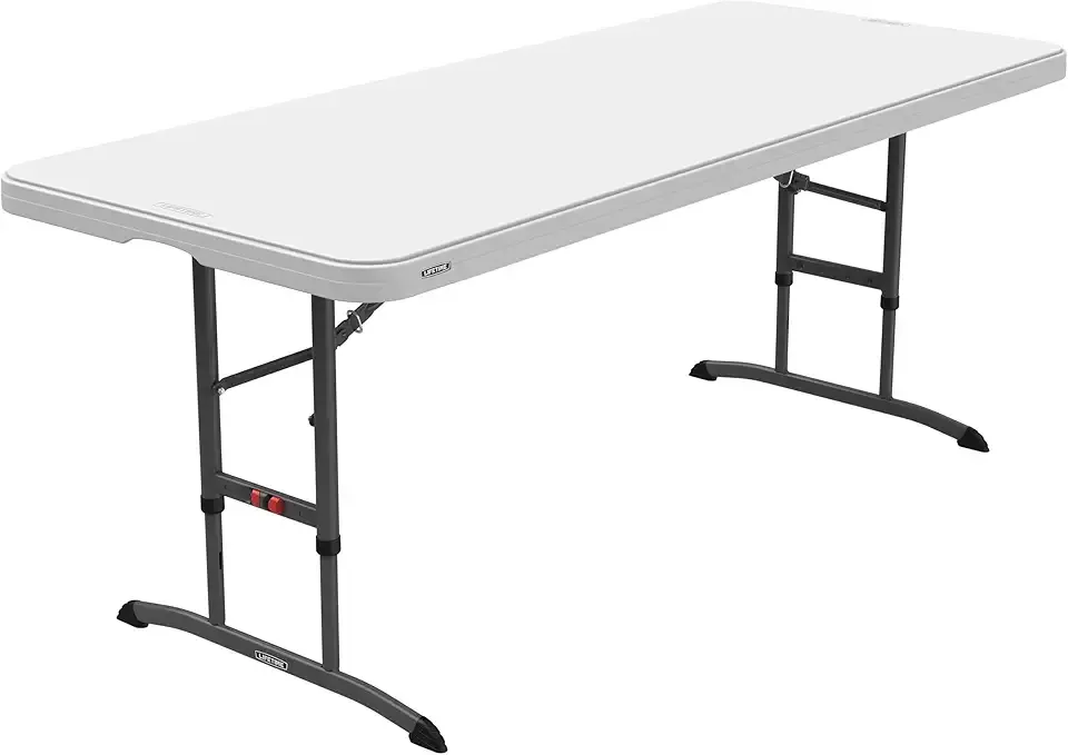Lifetime 6-Foot Adjustable Height Nesting Table, Commercial, White Granite